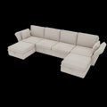 United We Win Modular Sectional Sofa U Shaped Modular Couch With Reversible Chaise Modular Sofa Sectional Couch With Storage Seats Beige Linen