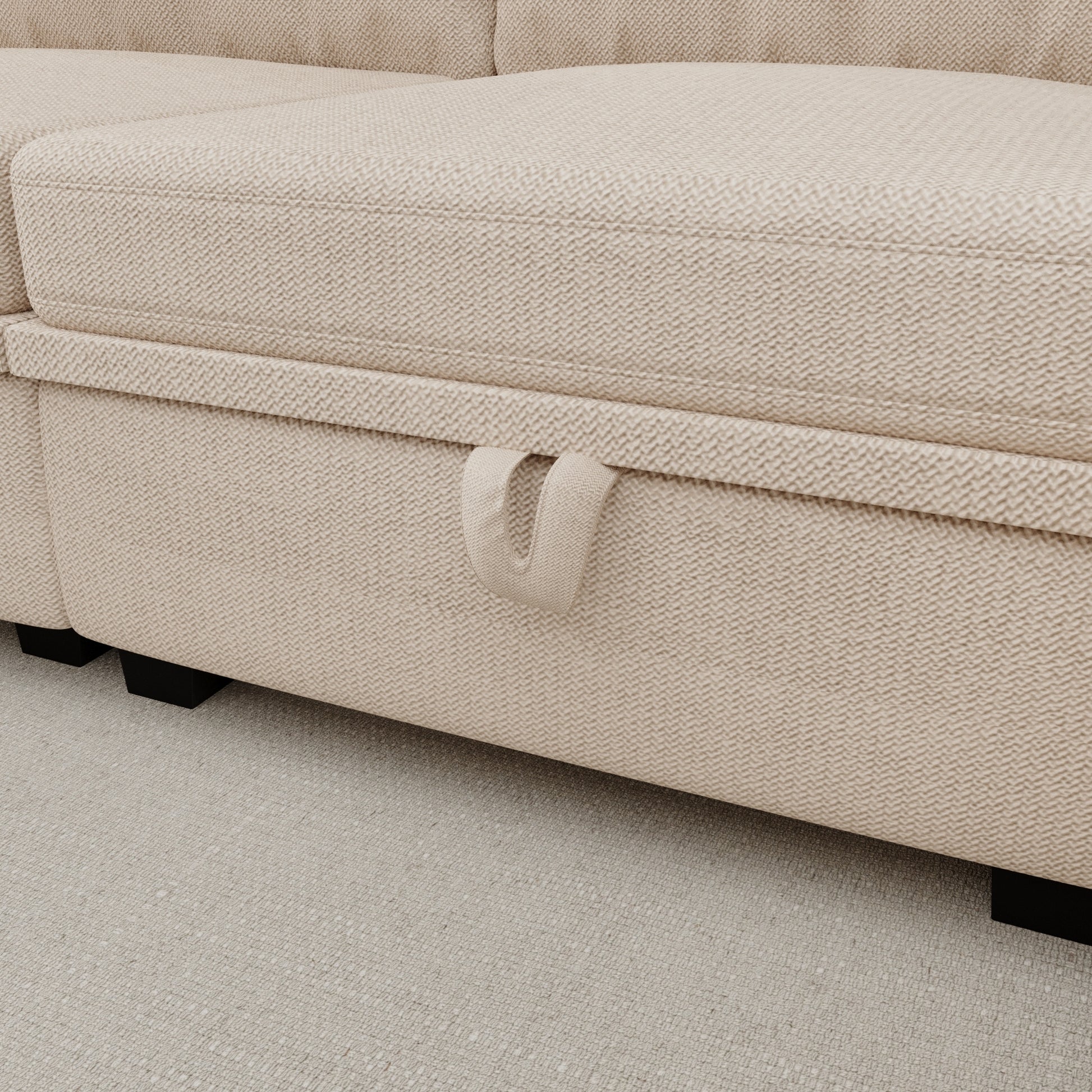 United We Win Modular Sectional Sofa U Shaped Modular Couch With Reversible Chaise Modular Sofa Sectional Couch With Storage Seats Beige Linen