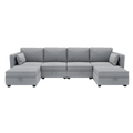 United We Win Modular Sectional Sofa U Shaped Modular Couch With Reversible Chaise Modular Sofa Sectional Couch With Storage Seats Gray Linen