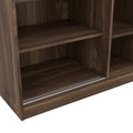 3 Door Shutter Wardrobe With Shelves, Walnut Sliding Walnut Shelf Bedroom Shelf Contemporary 3 Mdf