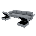 United We Win Modular Sectional Sofa U Shaped Modular Couch With Reversible Chaise Modular Sofa Sectional Couch With Storage Seats Gray Linen