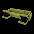 United We Win Modular Sectional Sofa U Shaped Modular Couch With Reversible Chaise Modular Sofa Sectional Couch With Storage Seats Olive Linen