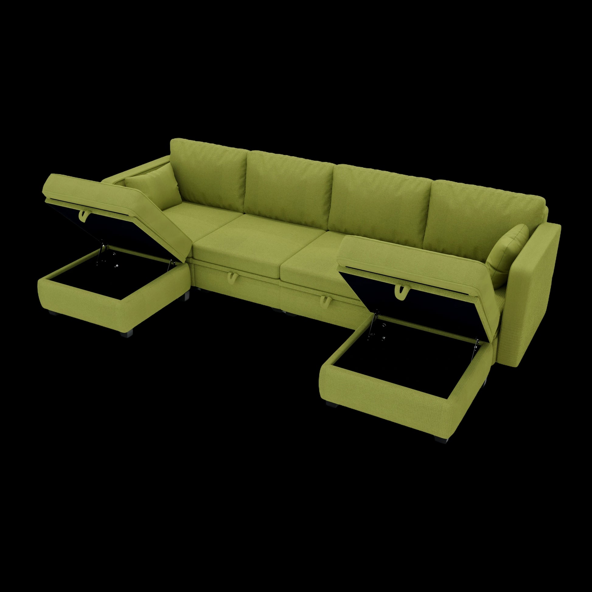 United We Win Modular Sectional Sofa U Shaped Modular Couch With Reversible Chaise Modular Sofa Sectional Couch With Storage Seats Olive Linen