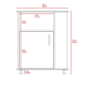 2 Piece Kitchen Set, Delos Kitchen Island Munich Lower Microwave Pantry Cabinetwhite Onyx White Particle Board Particle Board