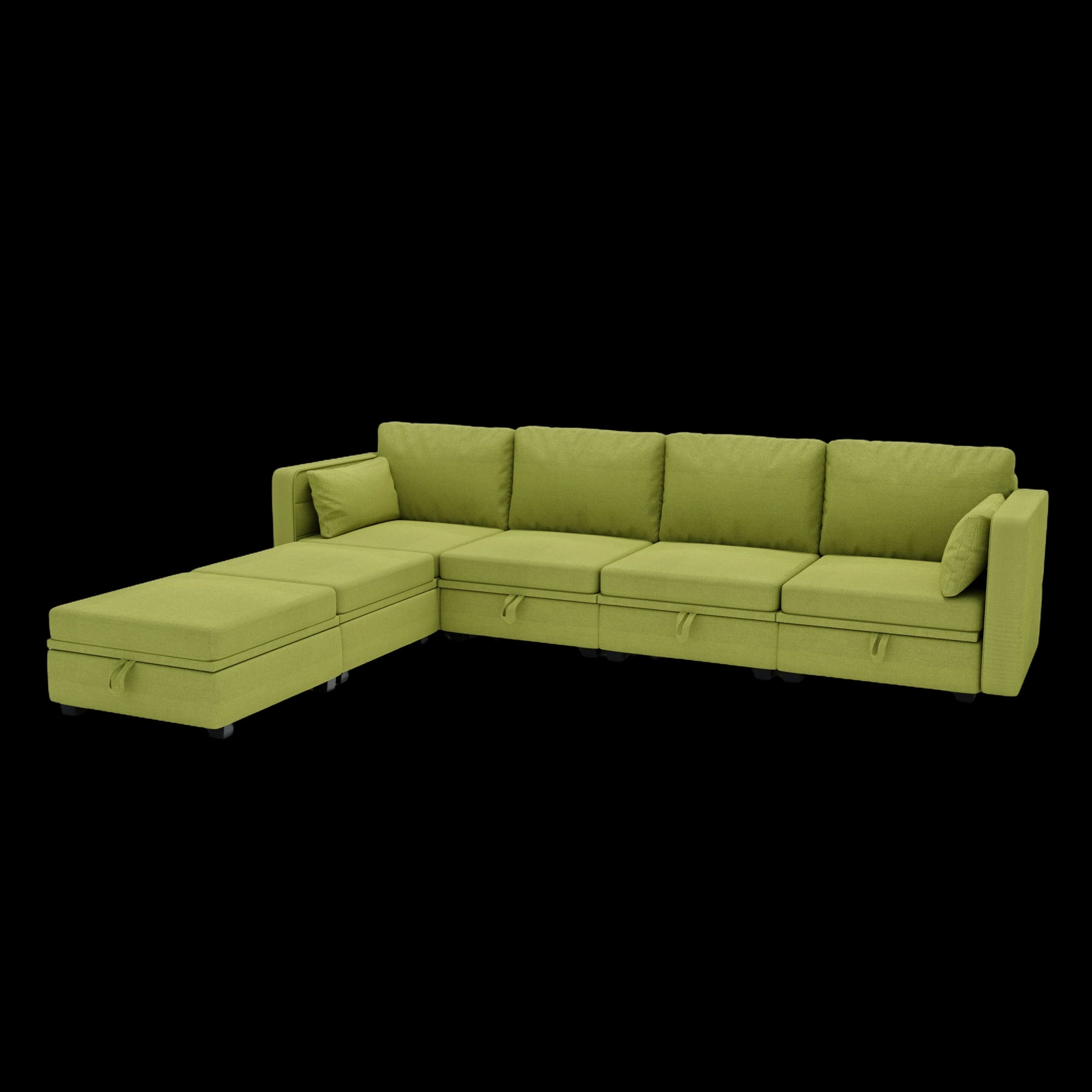 United We Win Modular Sectional Sofa U Shaped Modular Couch With Reversible Chaise Modular Sofa Sectional Couch With Storage Seats Olive Linen