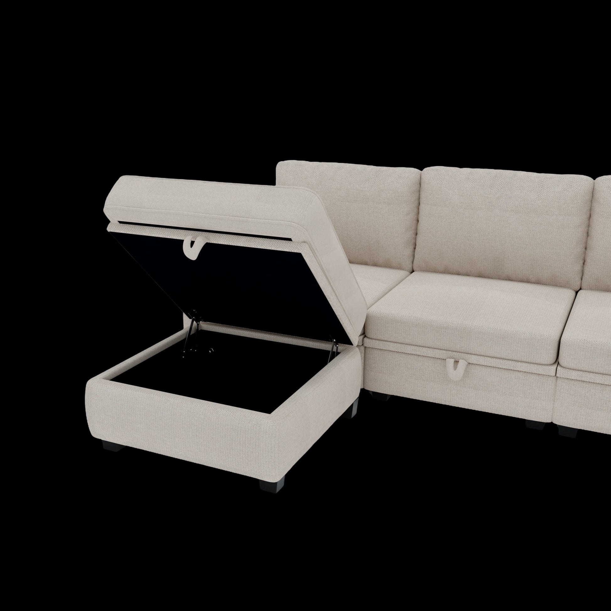 United We Win Modular Sectional Sofa U Shaped Modular Couch With Reversible Chaise Modular Sofa Sectional Couch With Storage Seats Beige Linen
