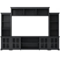 Minimalism Entertainment Wall Unit With Bridge, Modern Tv Console Table For Tvs Up To 70