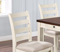 Gorgeous Classic Dining Room Furniture 7Pc Dining Set Dining Table W Drawers 6X Side Chairs White Rubberwood Walnut Acacia Veneer Ladder Back Chair White Wood Dining Room Rubberwood Rectangular Dining Table With Chair Wood Wood White Ladder Back Seats 6