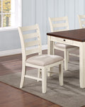 Gorgeous Classic Dining Room Furniture 7Pc Dining Set Dining Table W Drawers 6X Side Chairs White Rubberwood Walnut Acacia Veneer Ladder Back Chair White Wood Dining Room Rubberwood Rectangular Dining Table With Chair Wood Wood White Ladder Back Seats 6