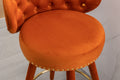 Coolmore Counter Height Bar Stools Set Of 2 For Kitchen Counter Solid Wood Legs With A Fixed Height Of 360 Degrees Orange Velvet