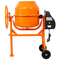 Cement Mixer,5 Cu. Ft Electric Concrete Mixer Machine, 650W Ac Motor Portable Power Cement Mixers For Mortar, Stucco And Fodder Orange Steel
