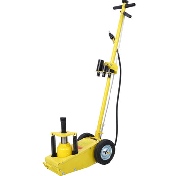 22 Ton Hydraulic Floor Jack Air Operated Axle Bottle Jack With 4 Extension Saddle Set Built In Wheels,Yellow Yellow Metal