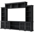 Minimalism Entertainment Wall Unit With Bridge, Modern Tv Console Table For Tvs Up To 70