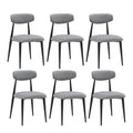 Set Of 6 Dining Chairs, Upholstered Chairs With Metal Legs For Kitchen Dining Room,Grey Gray Foam Metal