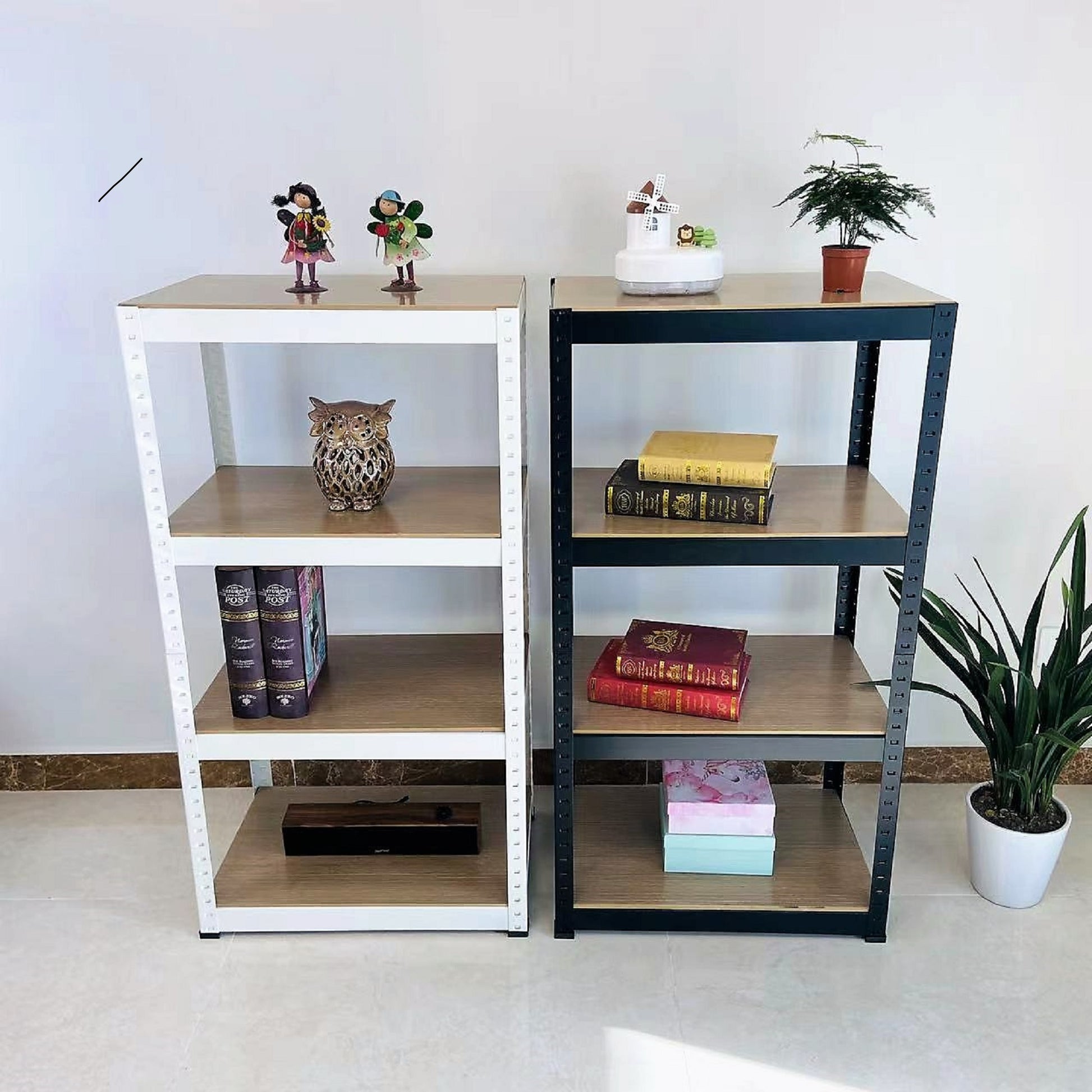 Storage Shelves 4 Tier Adjustable Garage Storage Shelving, Heavy Duty Metal Storage Utility Rack Shelf Unit For Warehouse Pantry Closet Kitchen, 23.6" X 15.7" X 47.2", White White Steel