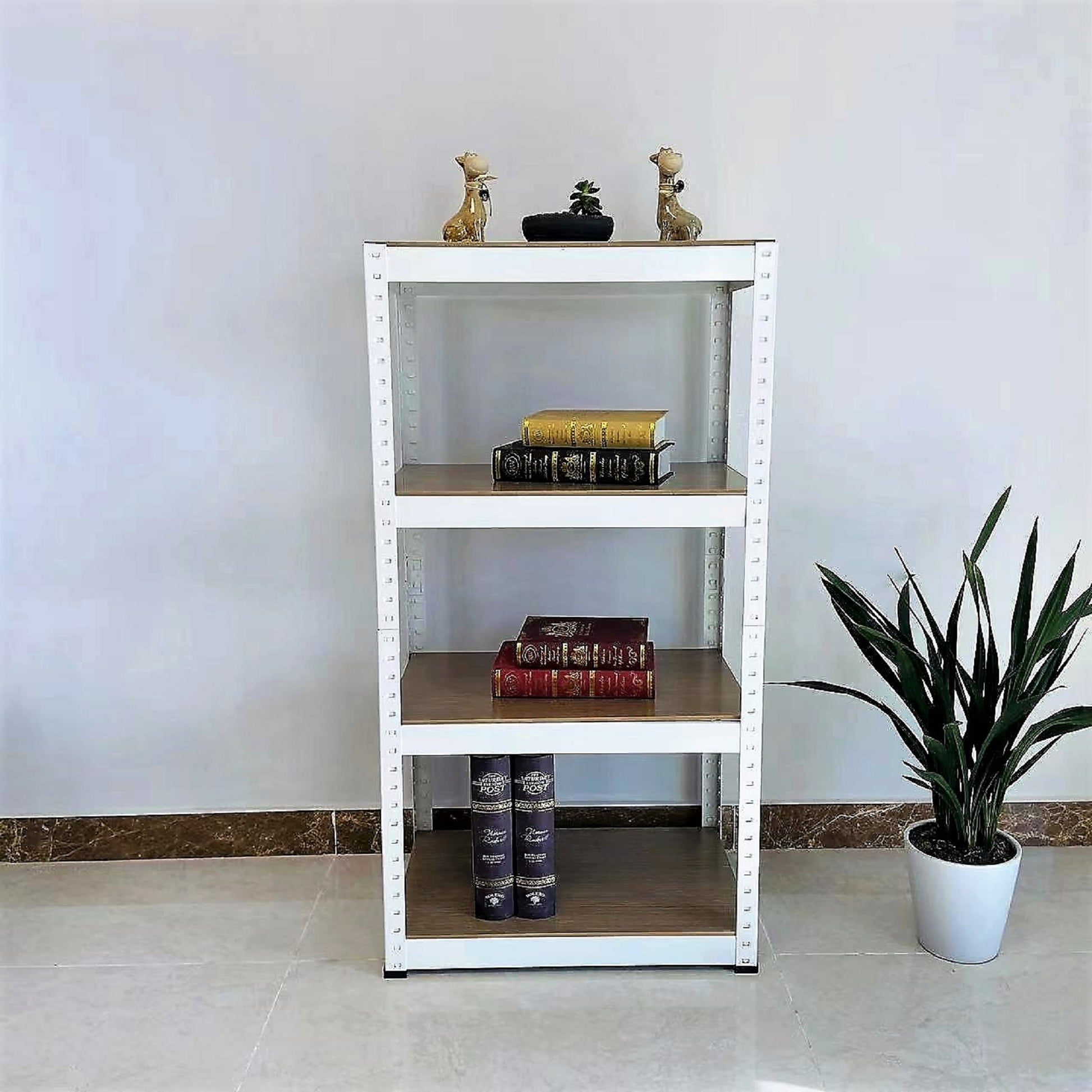 Storage Shelves 4 Tier Adjustable Garage Storage Shelving, Heavy Duty Metal Storage Utility Rack Shelf Unit For Warehouse Pantry Closet Kitchen, 23.6" X 15.7" X 47.2", White White Steel