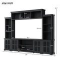 Minimalism Entertainment Wall Unit With Bridge, Modern Tv Console Table For Tvs Up To 70