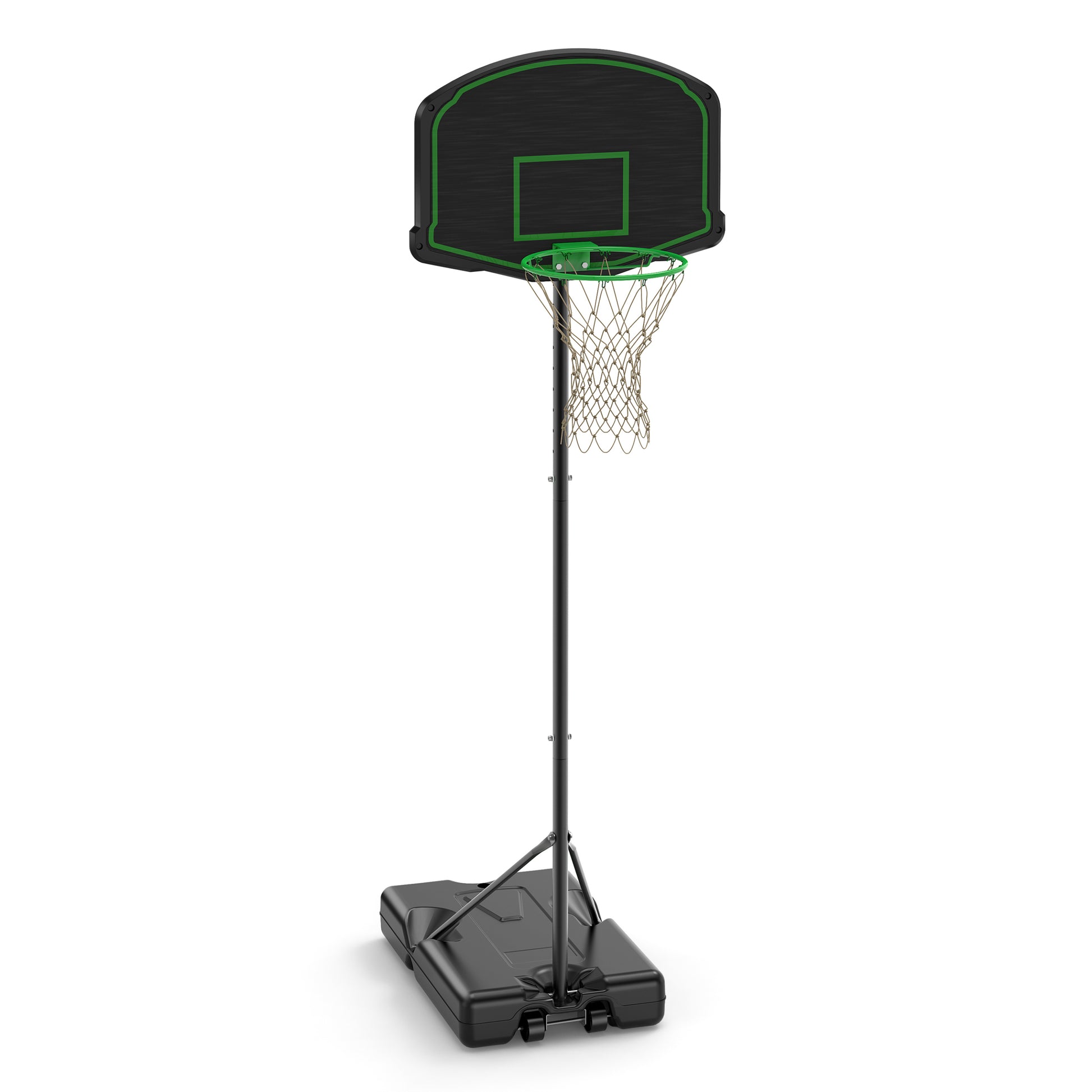 Basketball Hoop System Stand With 30In Backboard, Height Adjustable 60Inch 78Inch For Indoor Outdoor, Fillable Base With Wheels For Kids, Youth Black Steel