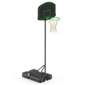 Basketball Hoop System Stand With 30In Backboard, Height Adjustable 60Inch 78Inch For Indoor Outdoor, Fillable Base With Wheels For Kids, Youth Black Steel