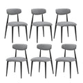 Set Of 6 Dining Chairs, Upholstered Chairs With Metal Legs For Kitchen Dining Room,Grey Gray Foam Metal