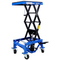 300 Lbs Hydraulic Motorcycle Scissor Jack Lift Foot Step Wheels For Small Dirt Bikes,Blue Color Blue Steel