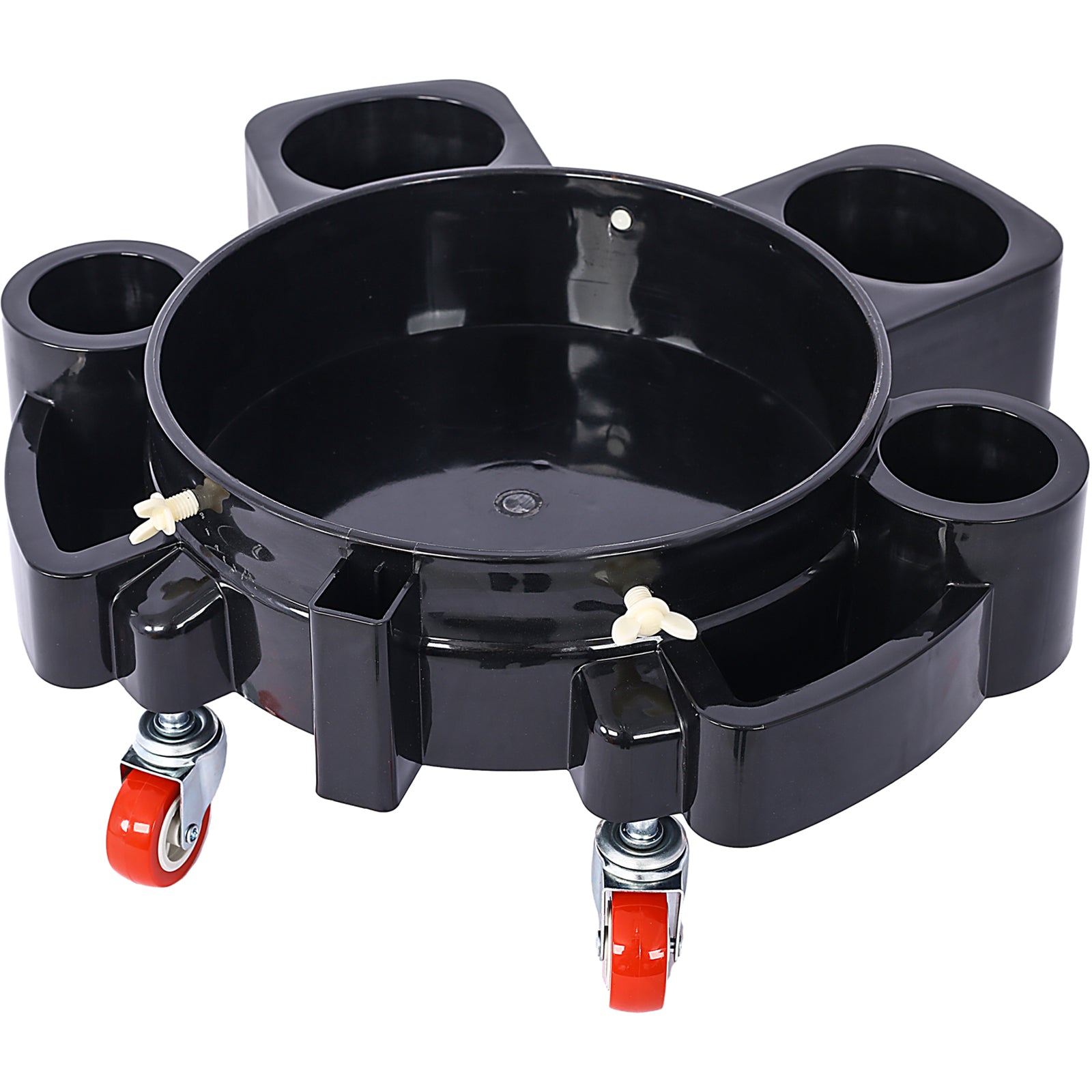 Bucket Dolly 5 Gallon Rolling Bucket Dolly With 5 Rolling Swivel Casters,Removable Bucket Dolly For Car Wash Professional Detailing For Car Washing Detailing Smoother Maneuvering Black Plastic