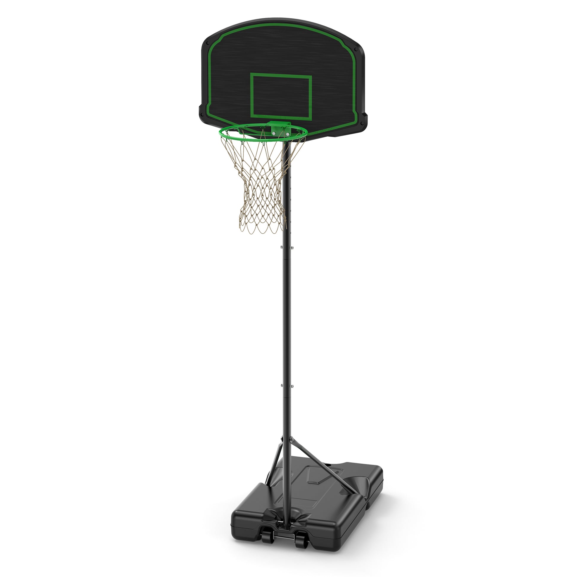 Basketball Hoop System Stand With 30In Backboard, Height Adjustable 60Inch 78Inch For Indoor Outdoor, Fillable Base With Wheels For Kids, Youth Black Steel