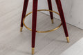 Coolmore Counter Height Bar Stools Set Of 2 For Kitchen Counter Solid Wood Legs With A Fixed Height Of 360 Degrees Claret Red Velvet