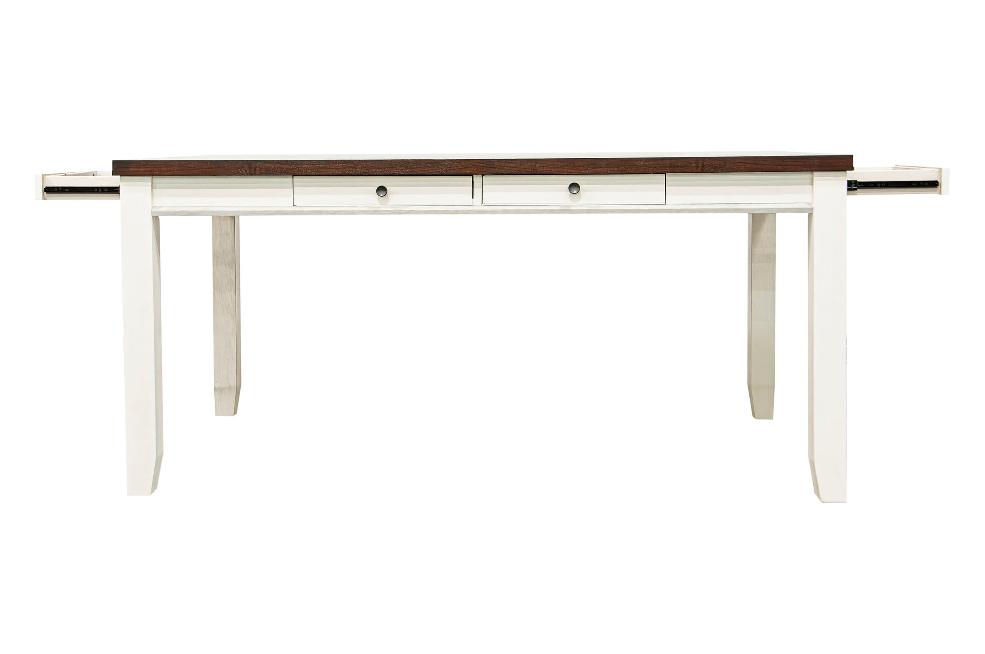 Luxury Look Dining Room Furniture 6Pc Dining Set Dining Table W Drawers 4X Side Chairs 1X Bench White Rubberwood Walnut Acacia Veneer Ladder Back Chair White Wood Dining Room Bench Seating Rubberwood Rectangular Dining Table With Chair And Bench Wood