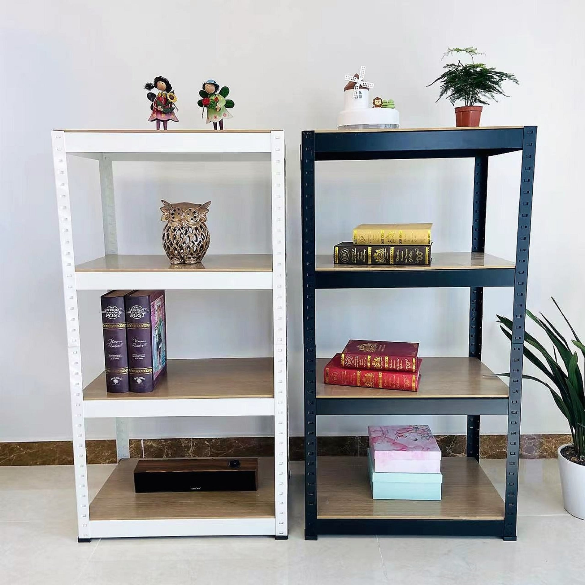 Storage Shelves 4 Tier Adjustable Garage Storage Shelving, Heavy Duty Metal Storage Utility Rack Shelf Unit For Warehouse Pantry Closet Kitchen, 23.6" X 15.7" X 47.2", White White Steel