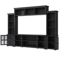 Minimalism Entertainment Wall Unit With Bridge, Modern Tv Console Table For Tvs Up To 70