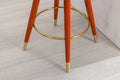 Coolmore Counter Height Bar Stools Set Of 2 For Kitchen Counter Solid Wood Legs With A Fixed Height Of 360 Degrees Orange Velvet