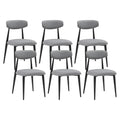 Set Of 6 Dining Chairs, Upholstered Chairs With Metal Legs For Kitchen Dining Room,Grey Gray Foam Metal