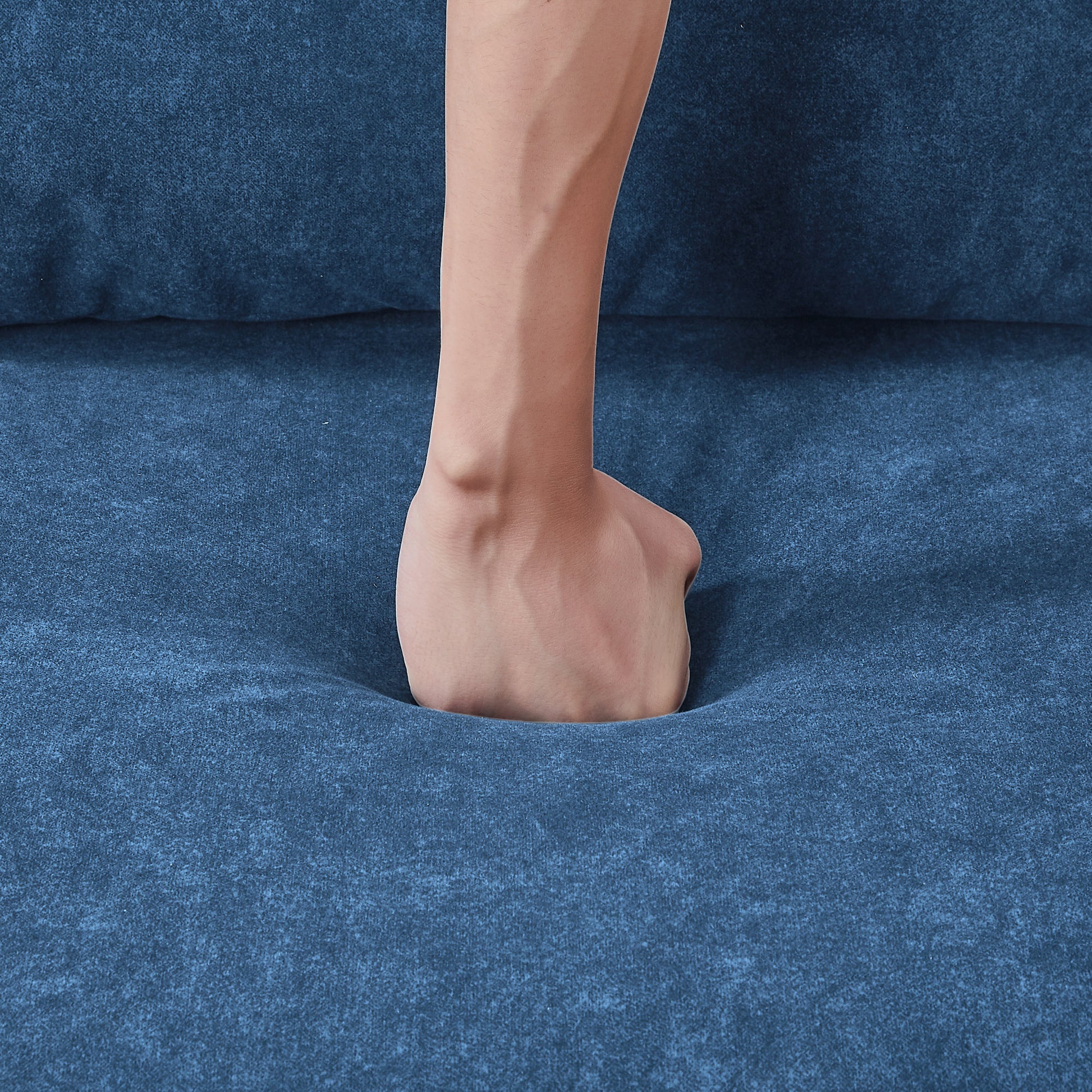 55.1" Pull Out Sleep Sofa Bed Loveseats Sofa Couch With Adjsutable Backrest, Storage Pockets, 2 Soft Pillows, Usb Ports For Living Room, Bedroom, Apartment, Office, Blue Old Sku: Wf315689Aac Blue Foam Microfiber 2 Seat