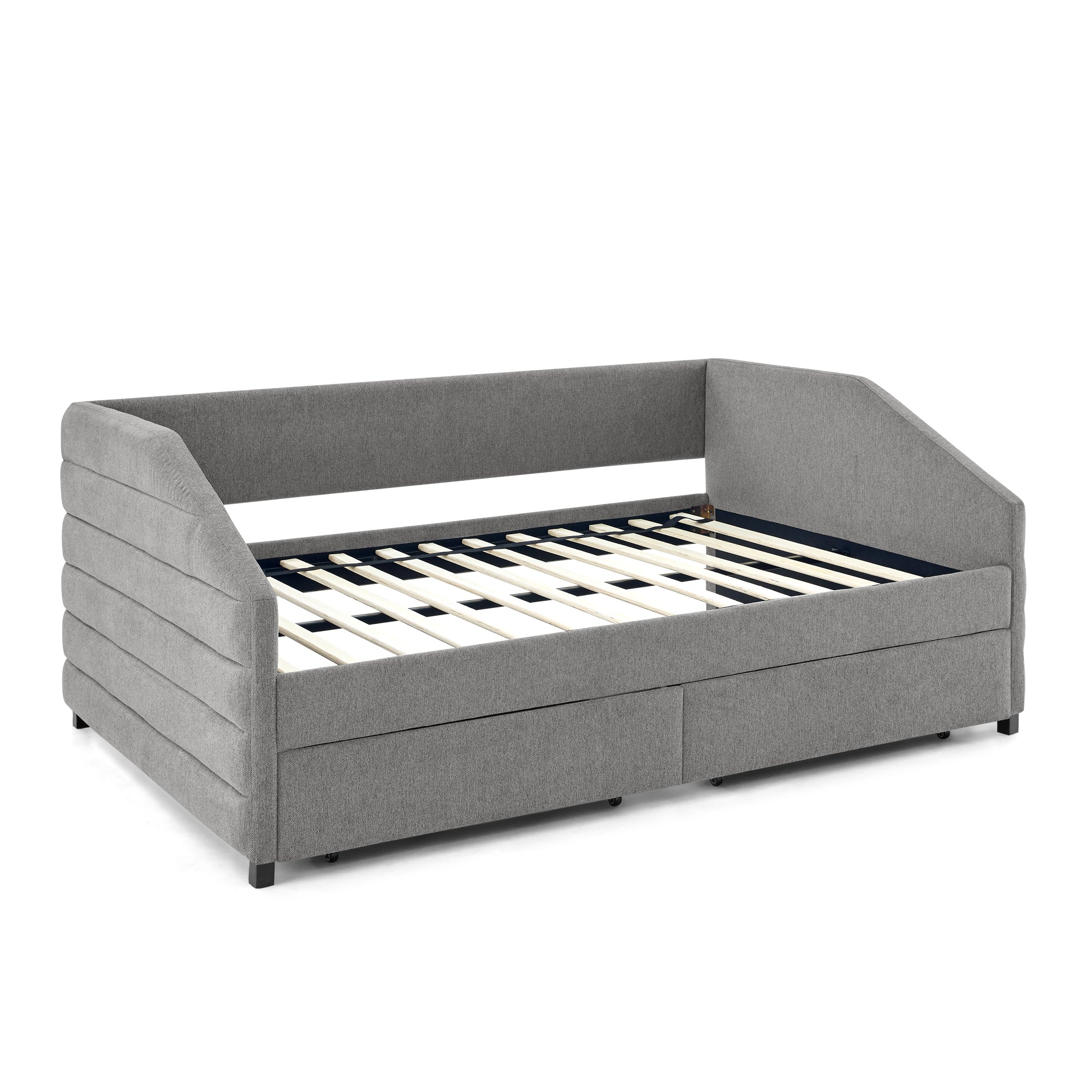 Full Size Daybed with Two Drawers Trundle Upholstered box spring not