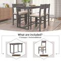 Farmhouse Counter Height 5 Piece Dining Table Set With 1 Rectangular Dining Table And 4 Dining Chairs For Small Places,Gray Gray Wood Dining Room Solid Wood Rubberwood Rectangular Dining Table With Chair Upholstered Chair Wood Gray Solid Back Seats 4 48