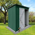 Metal Garden Sheds 5Ftx3Ft Outdoor Green White -