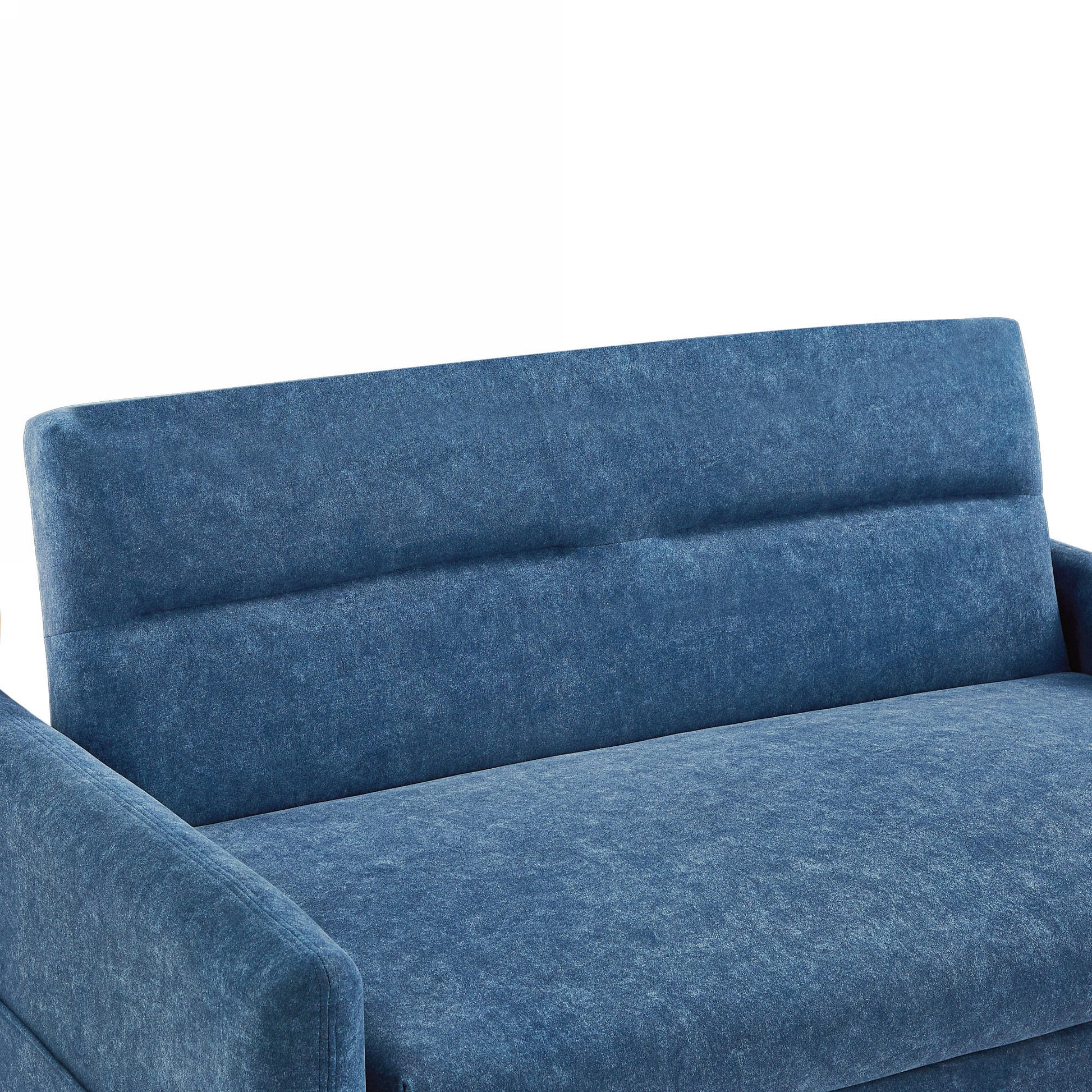 55.1" Pull Out Sleep Sofa Bed Loveseats Sofa Couch With Adjsutable Backrest, Storage Pockets, 2 Soft Pillows, Usb Ports For Living Room, Bedroom, Apartment, Office, Blue Old Sku Wf307821Aac Blue Foam Microfiber