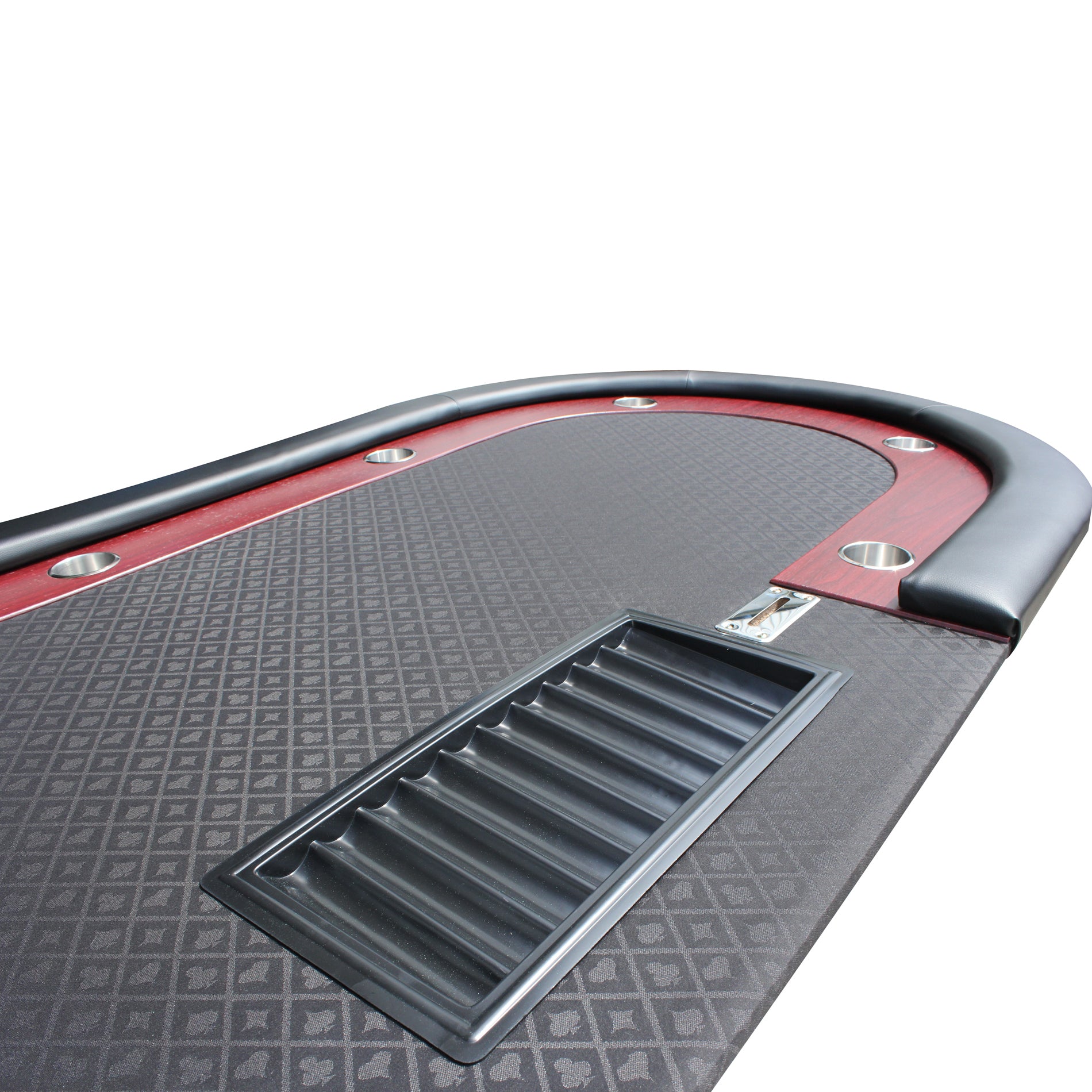 96" 9 Players Oval Black WaterProof Surface black+red-modern-wood