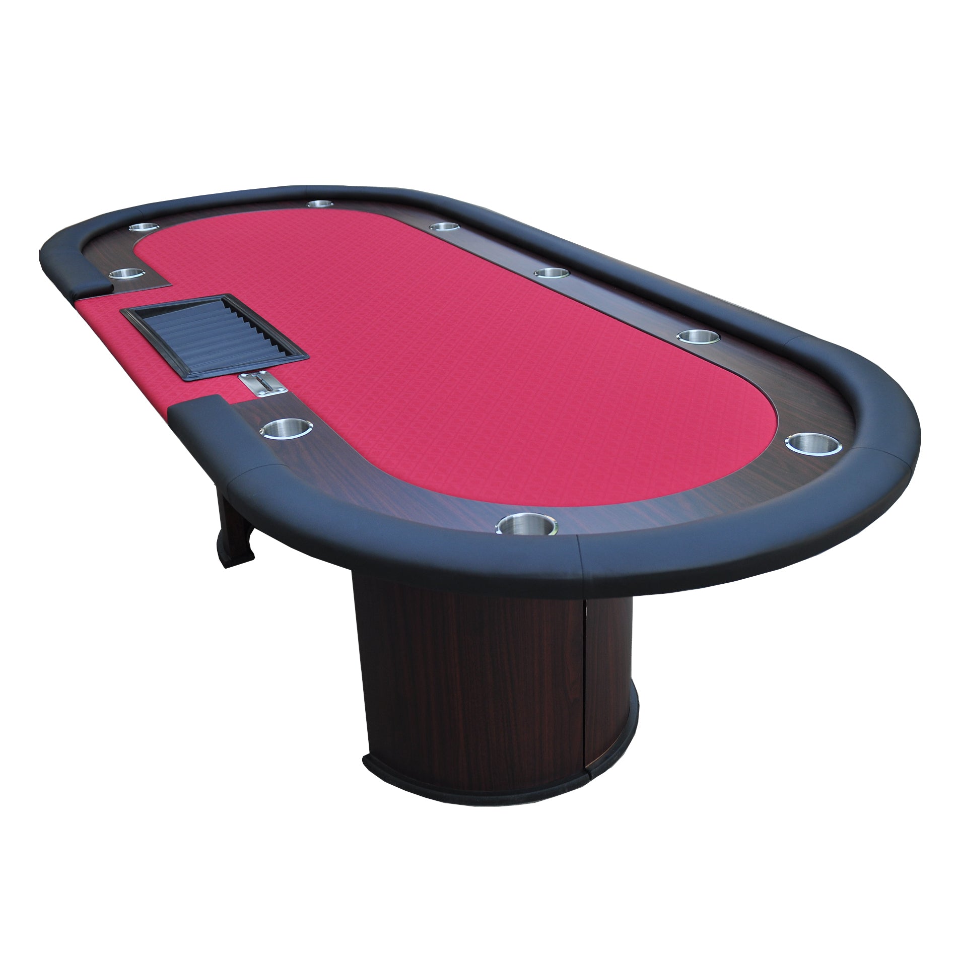96" 9 Players Oval Red Waterproof Surface red-wood