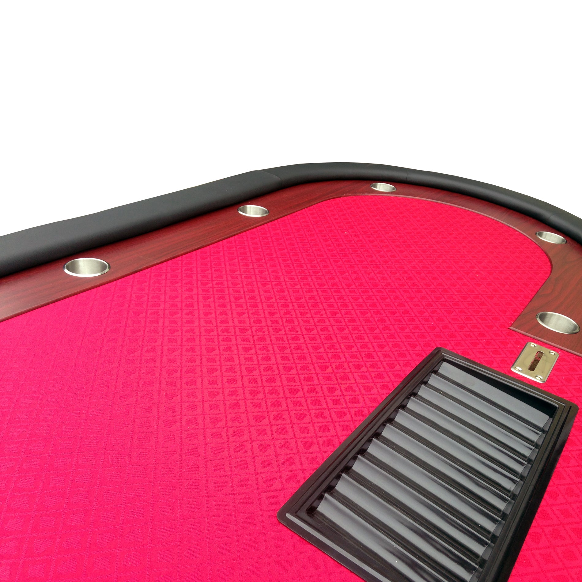 96" 9 Players Luna Red Felt Casino Game red-wood