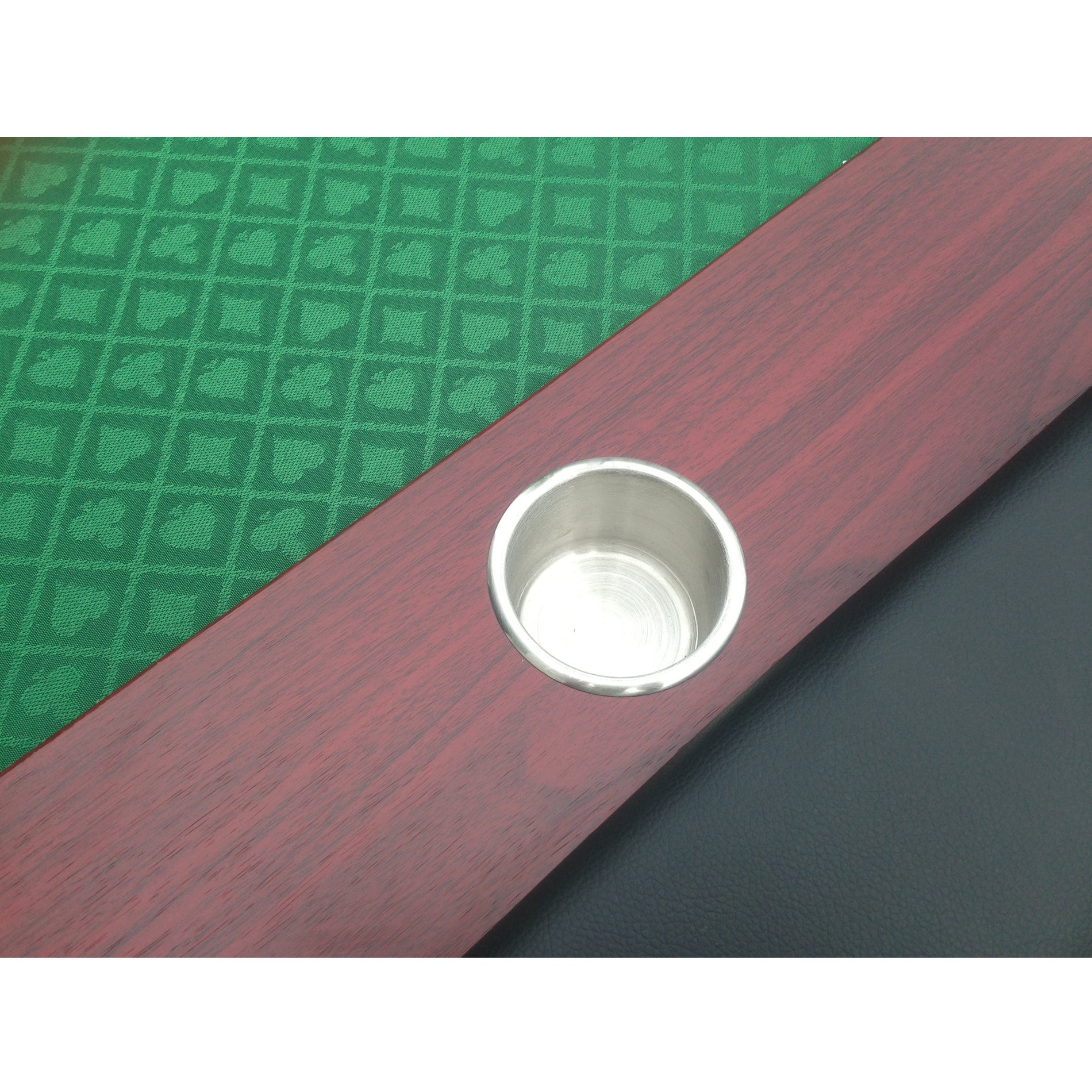 96Inch Luna Green Felt Poker Table Drop Box green-wood