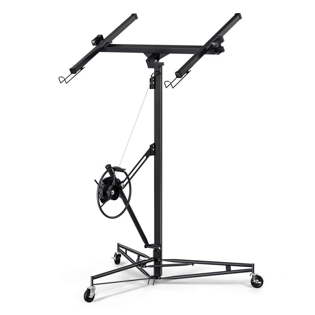 11Ft Lift Drywall Panel Hoist Jack For Ceiling Black Black Iron Plastic