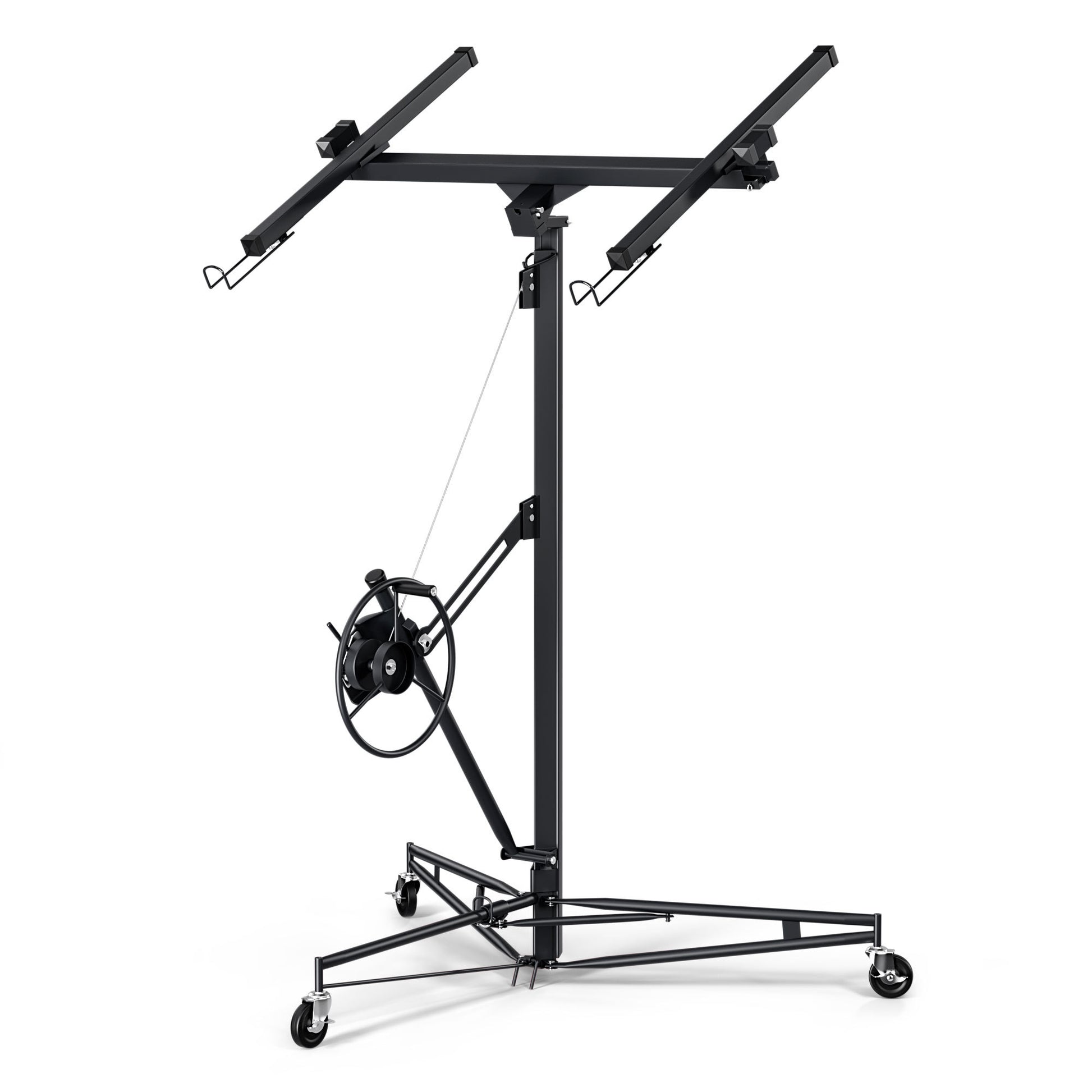 11Ft Lift Drywall Panel Hoist Jack For Ceiling Black Black Iron Plastic