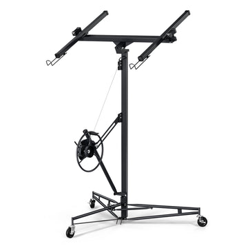 11Ft Lift Drywall Panel Hoist Jack For Ceiling Black Black Iron Plastic