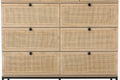 6 Rattan Drawer Dresser With 3 Wood Drawer For