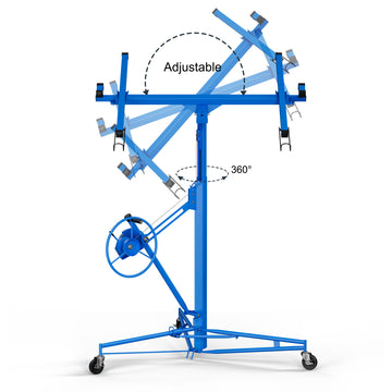 16Ft Lift Drywall Panel Hoist Jack For Ceiling Blue Blue Iron Plastic