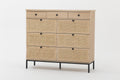 6 Rattan Drawer Dresser With 3 Wood Drawer For