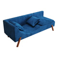 Cut And Fill Chaise Longue, Convertible Multifunctional Seat Sofa Blue Blue Velvet Solid Wood 2 Seat