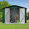 Metal Garden Sheds 6Ftx8Ft Outdoor Green White Green Metal